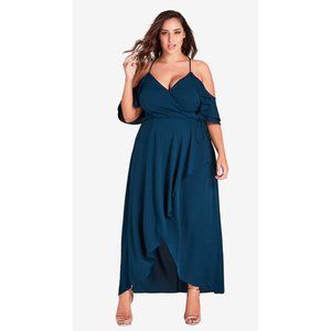 NEW City Chic Miss Jessica Maxi Wrap Dress Emerald